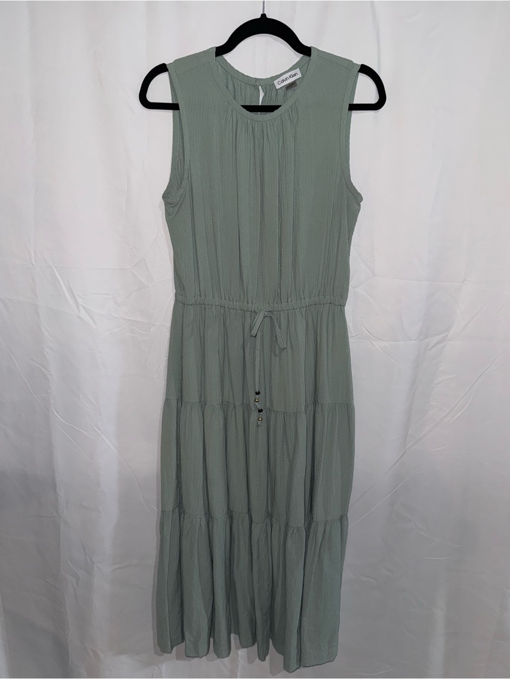 Calvin Klein Sleeveless Sage Green Maxi Dress - size 10